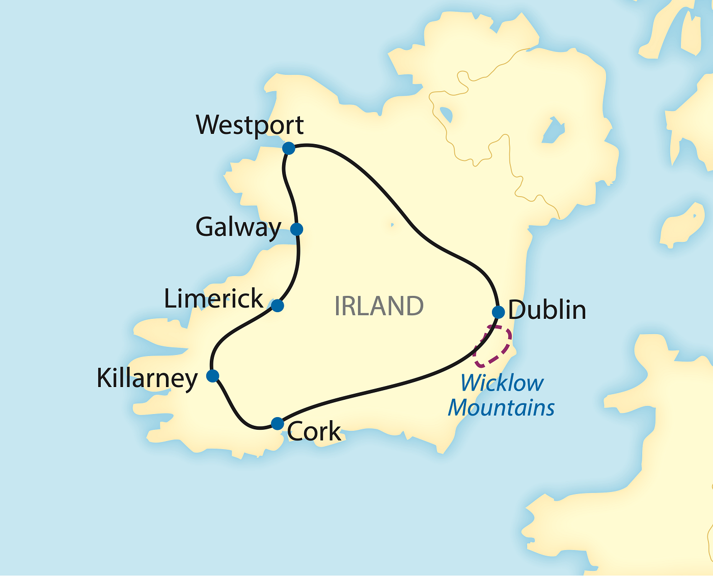 Bahnreisen in Irland Europa 2022/2023